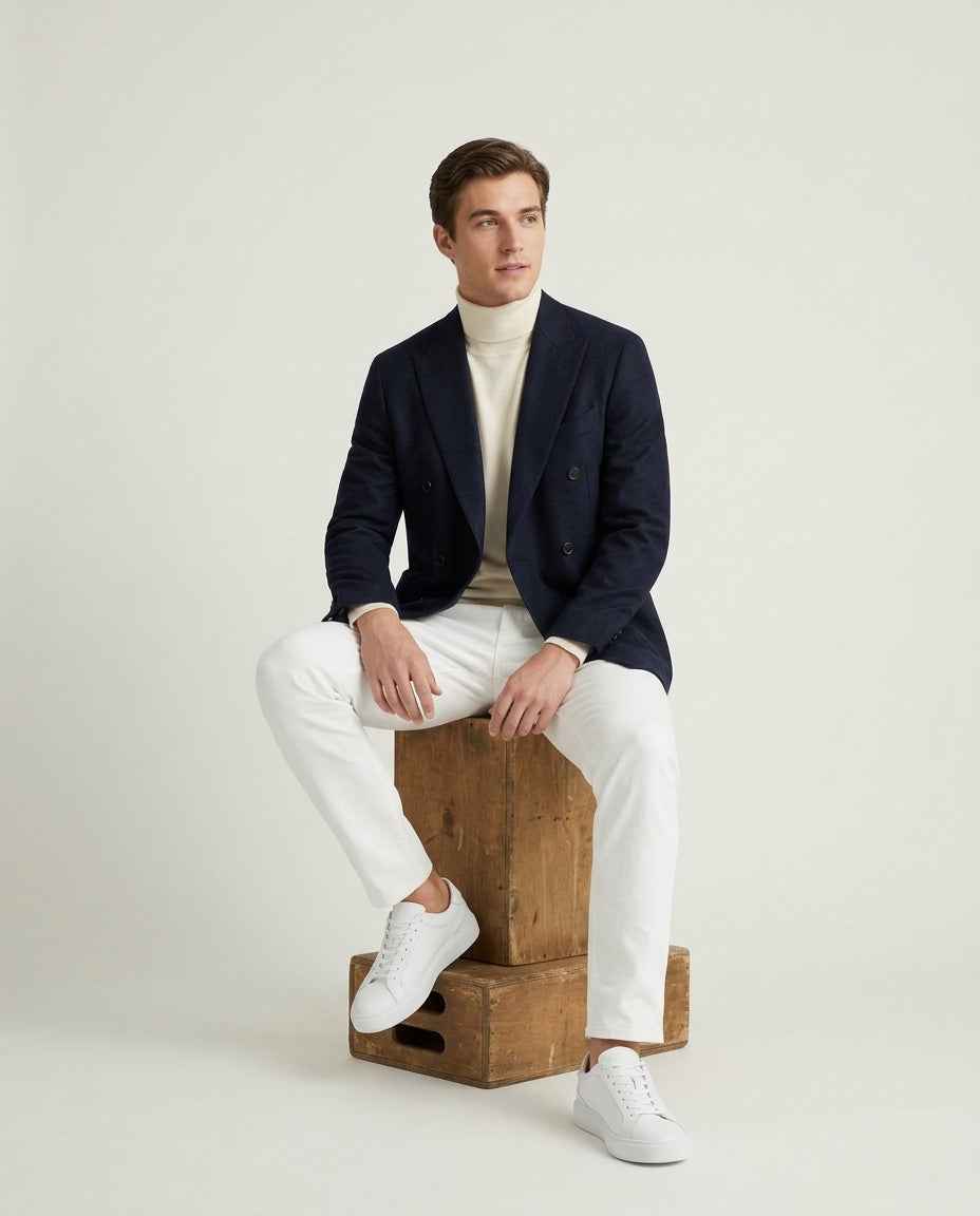 Trainer in Pelle Boston - Bianco