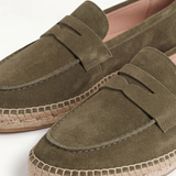 Espadrillas Riviera in Suède Verde Oliva