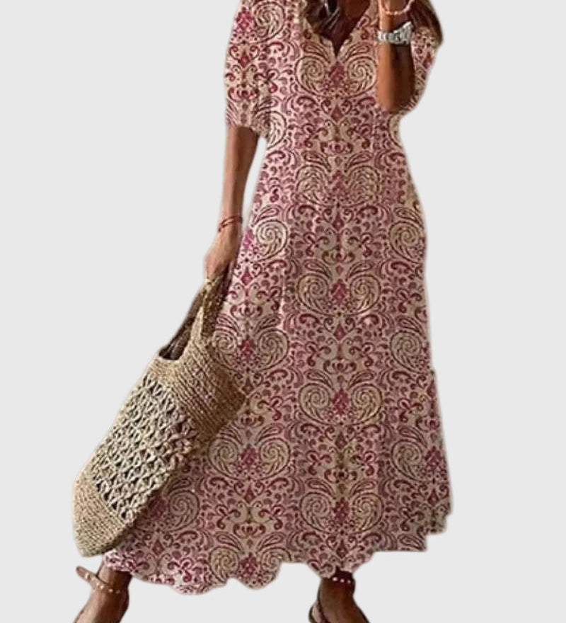 Amalia | Vintage Boho Maxi Abito Estivo