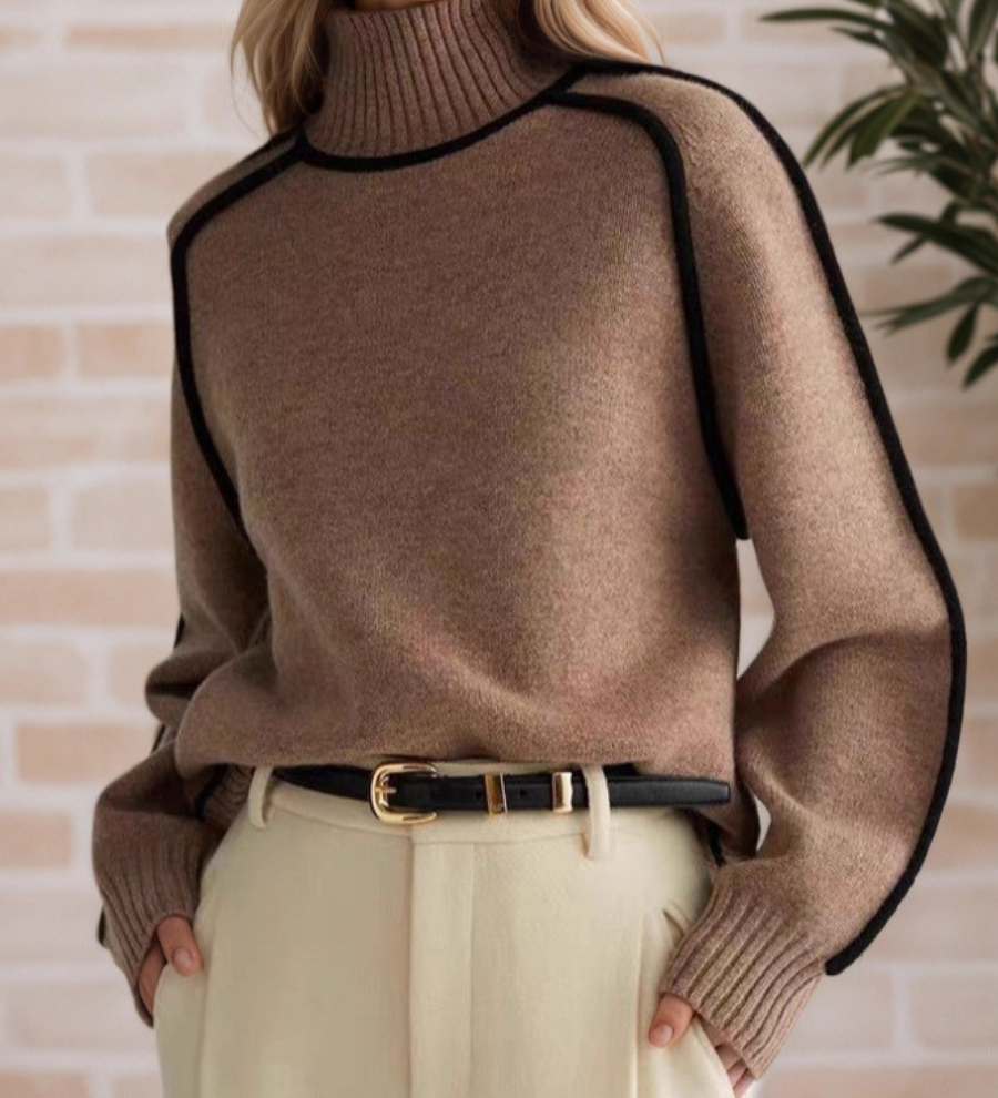 Donna | Elegante Maglione con Collo Alto