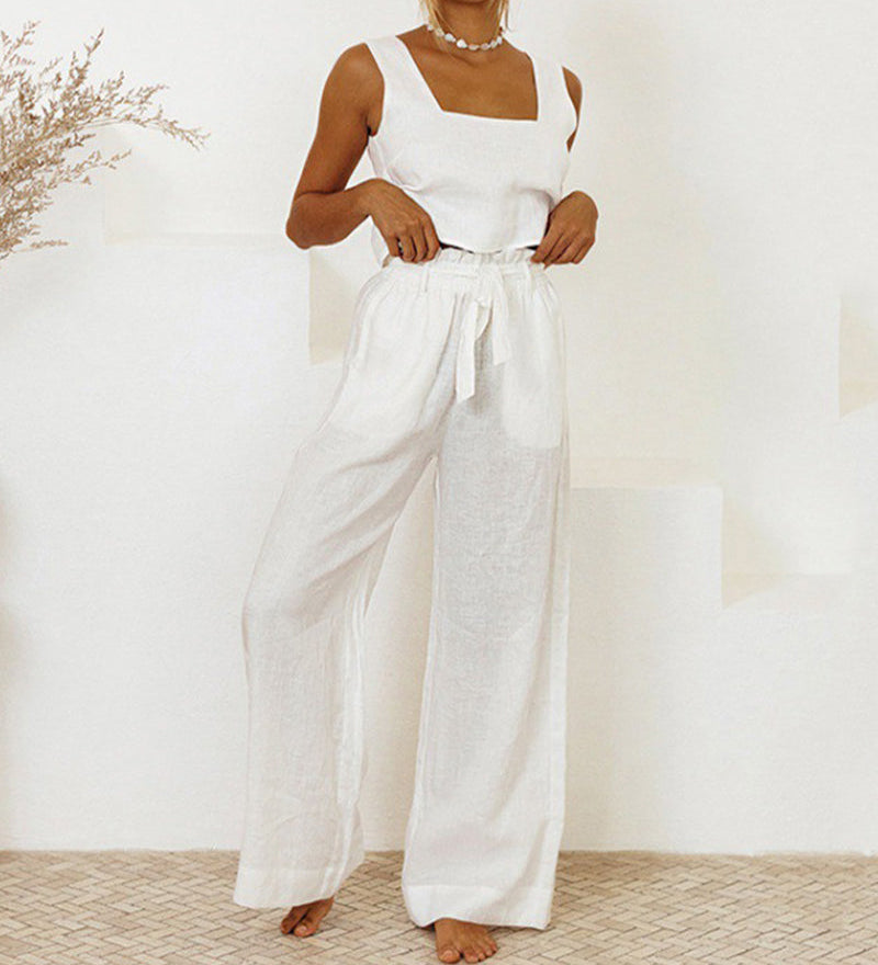 Megan - Top Minimalista e Pantaloni Svasati