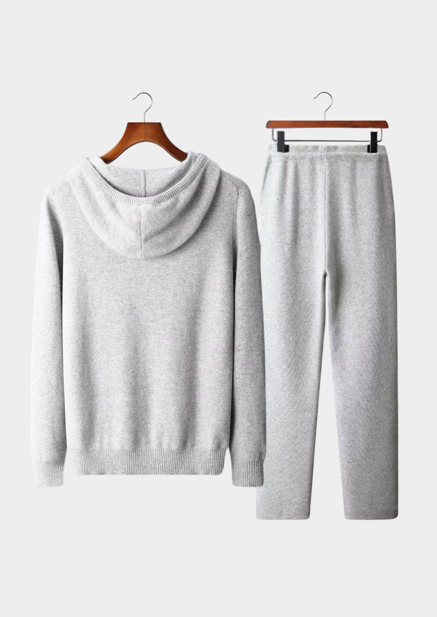 Set Savro in pura lana merino extra fine grigio chiaro