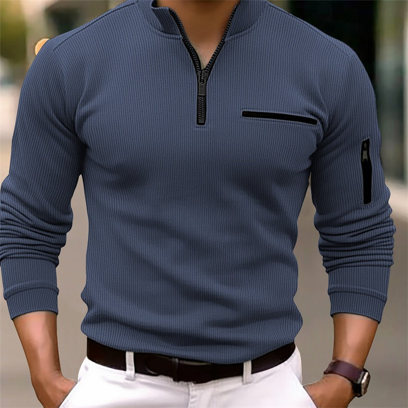 Victor | Polo con zip elegante a maniche lunghe
