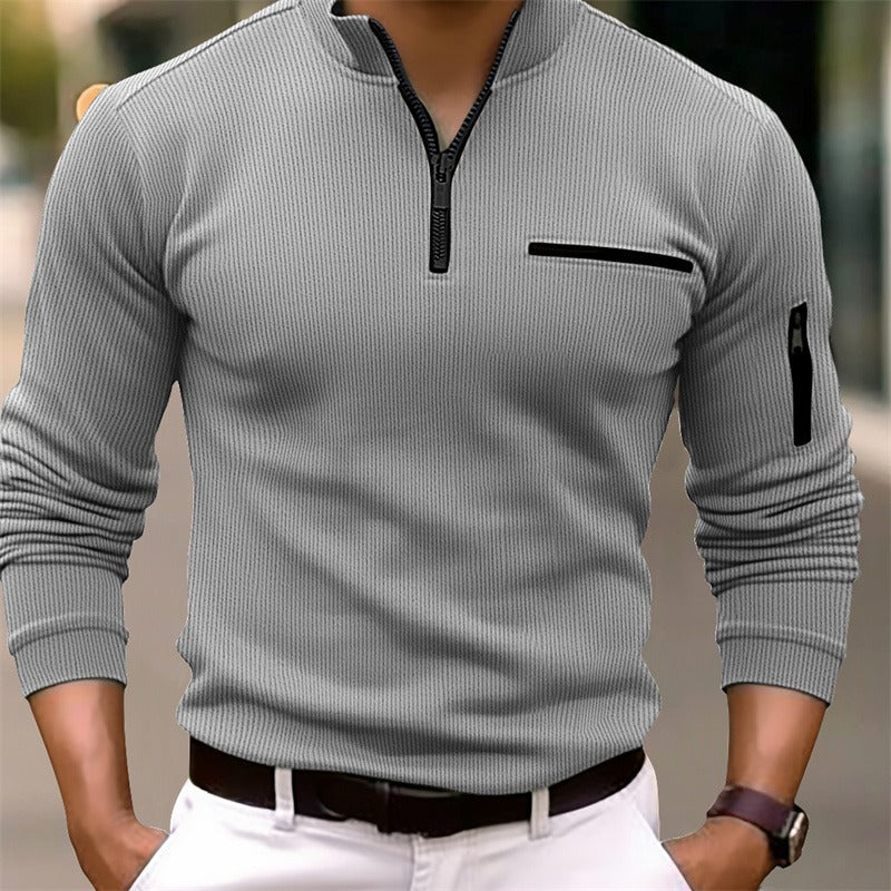 Victor | Polo con zip elegante a maniche lunghe