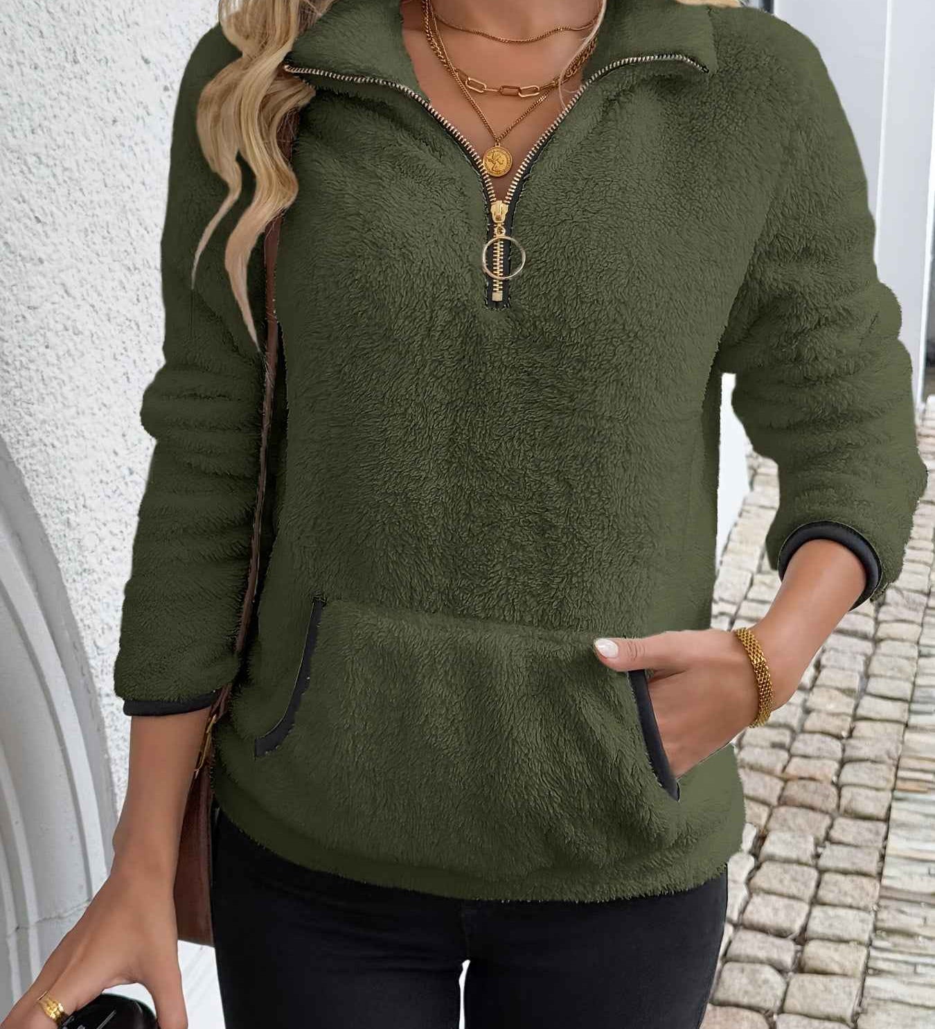 Juliette | Hoodie con zip a metà lunghezza