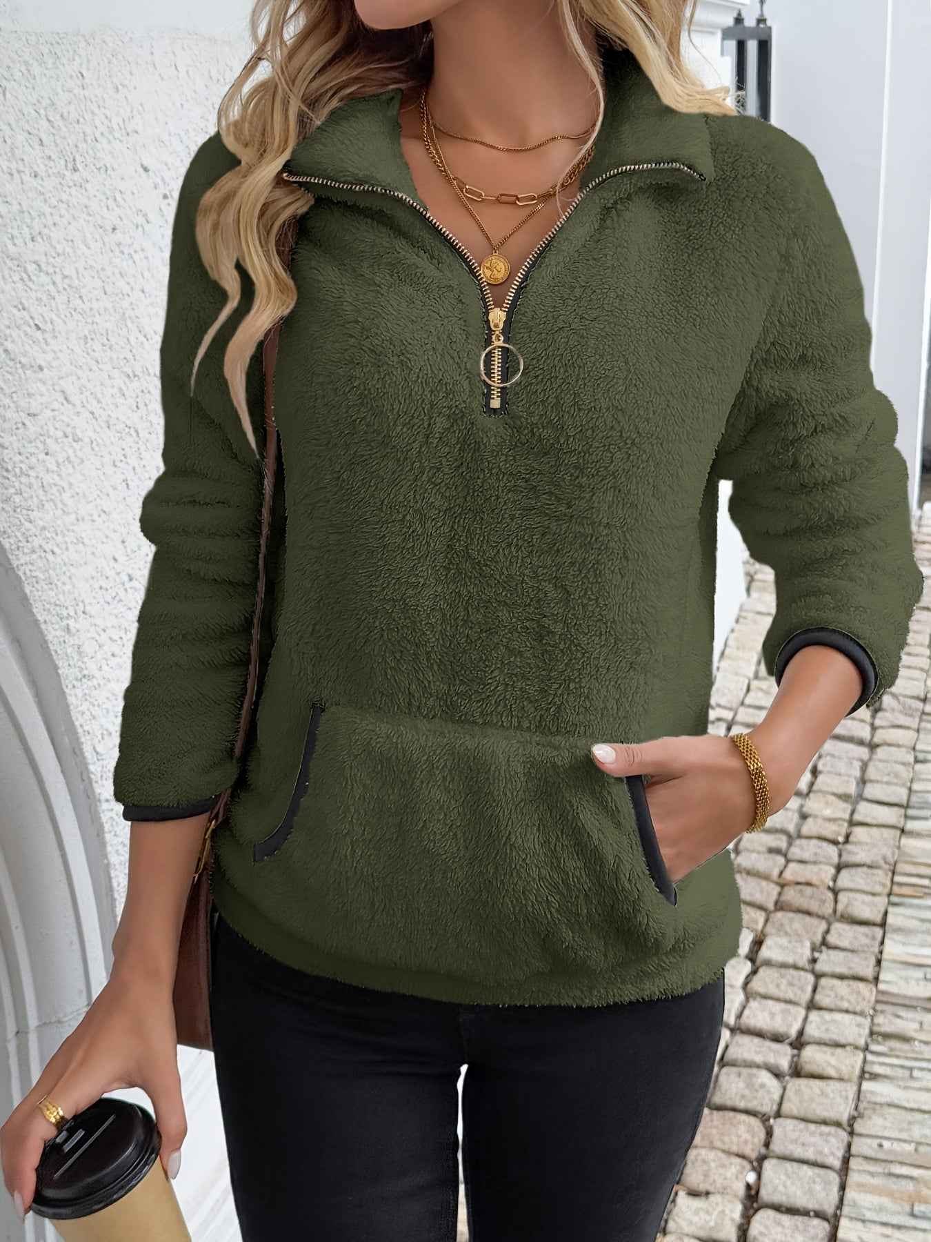 Juliette | Hoodie con zip a metà lunghezza