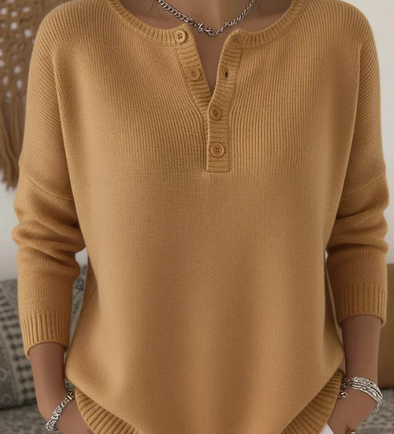 Ernesta | Maglione in Maglia con Bottoni Henley