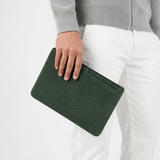 Borsa a Clutch Alcantara Verde Mezzanotte