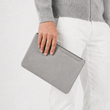 Borsa a Clutch Alcantara Grigio Moonstone