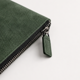 Borsa a Clutch Alcantara Verde Mezzanotte