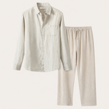 Set in Lino Pisa Manica Lunga Beige/Beige
