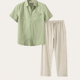 Set in Lino Trento Verde Menta/Beige