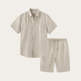Camicia e Pantaloni Corti in Lino Beige di Verona
