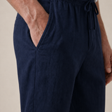 Pantaloni Bayside in Lino Blu Navy