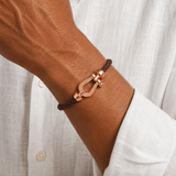 Bracciale Aurelio Marrone Scuro / Oro Rosa