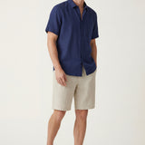 Camicia e Pantaloni Corti in Lino Verona Blu/Naturale