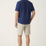 Camicia e Pantaloni Corti in Lino Verona Blu/Naturale