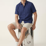 Camicia e Pantaloni Corti in Lino Verona Blu/Naturale