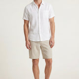 Camicia e Pantaloni Corti in Lino Verona Bianco/Beige