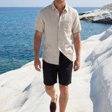 Camicia e Pantaloni Corti in Lino Verona Beige/Nero