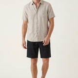 Camicia e Pantaloni Corti in Lino Verona Beige/Nero