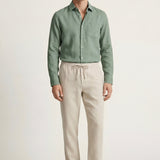 Set in Lino Pisa Maniche Lunghe Verde/Beige