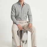 Set in Lino Pisa Maniche Lunghe Grigio/Beige