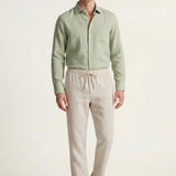 Set in Lino Pisa Maniche Lunghe Verde Menta/Beige