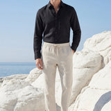 Set in Lino Pisa Maniche Lunghe Nero/Beige