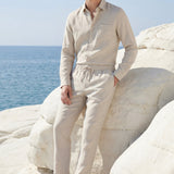 Set in Lino Pisa Manica Lunga Beige/Beige