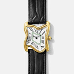 Square Melting Watch Large Gold
