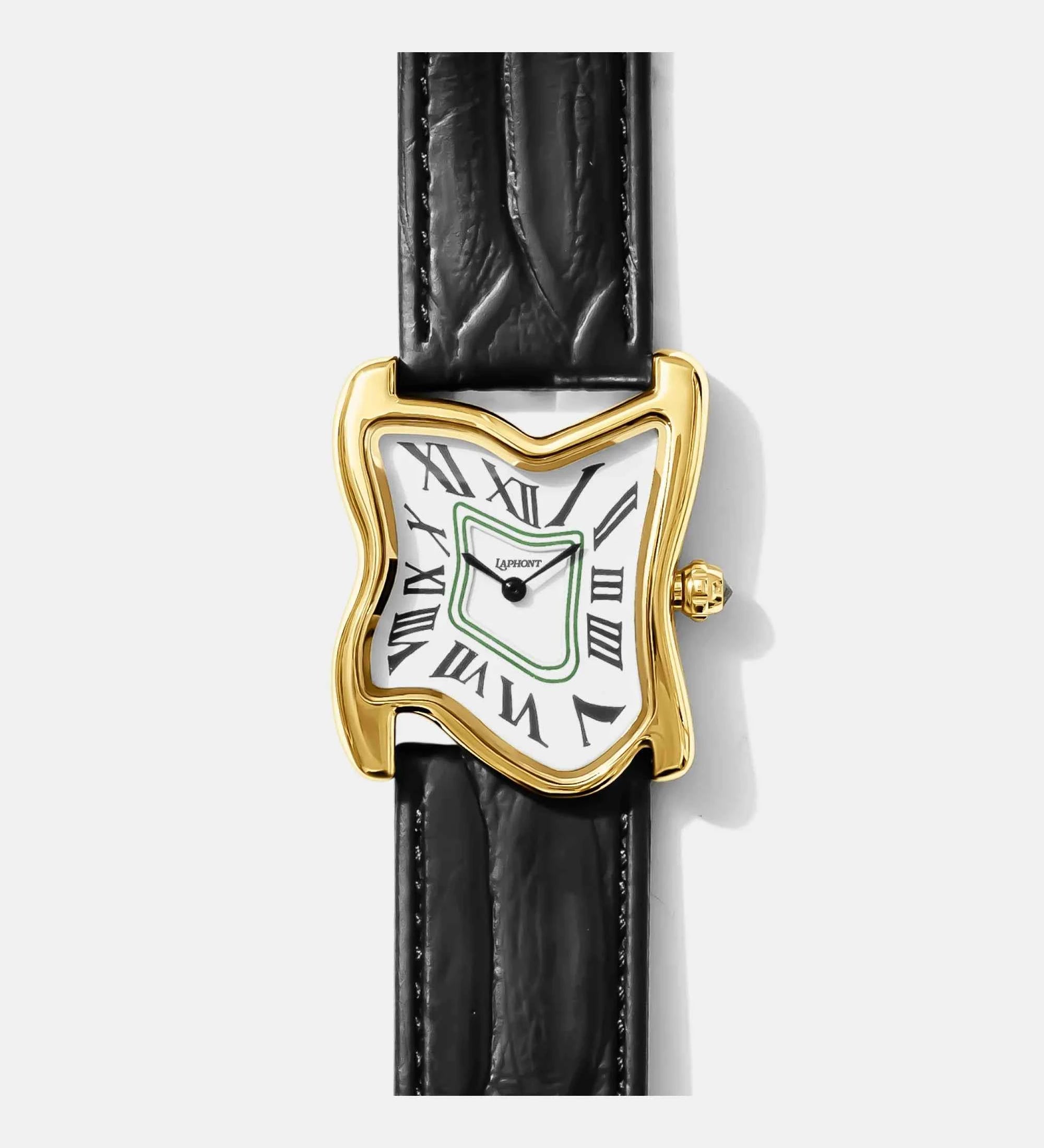 Square Melting Watch Large Gold