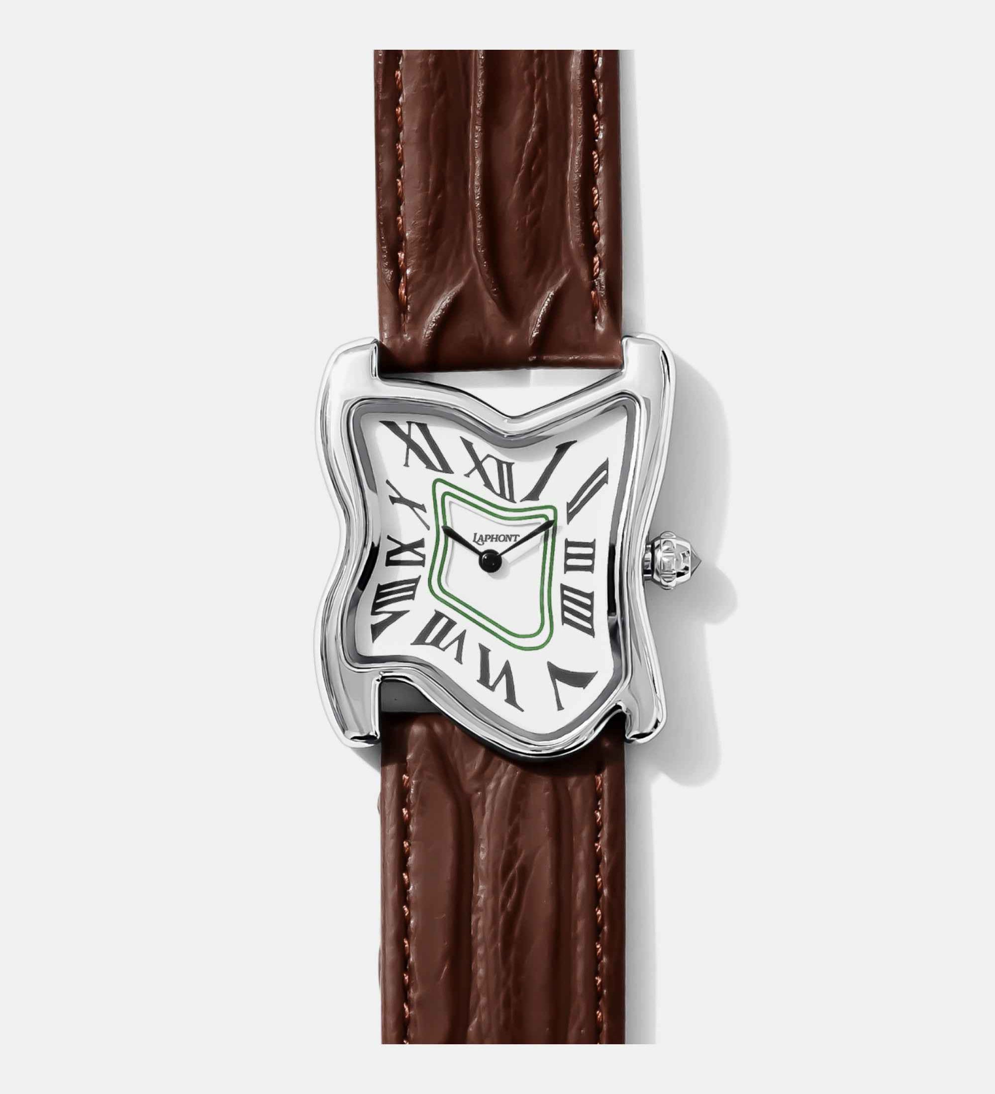 Square Melting Watch Large Silver