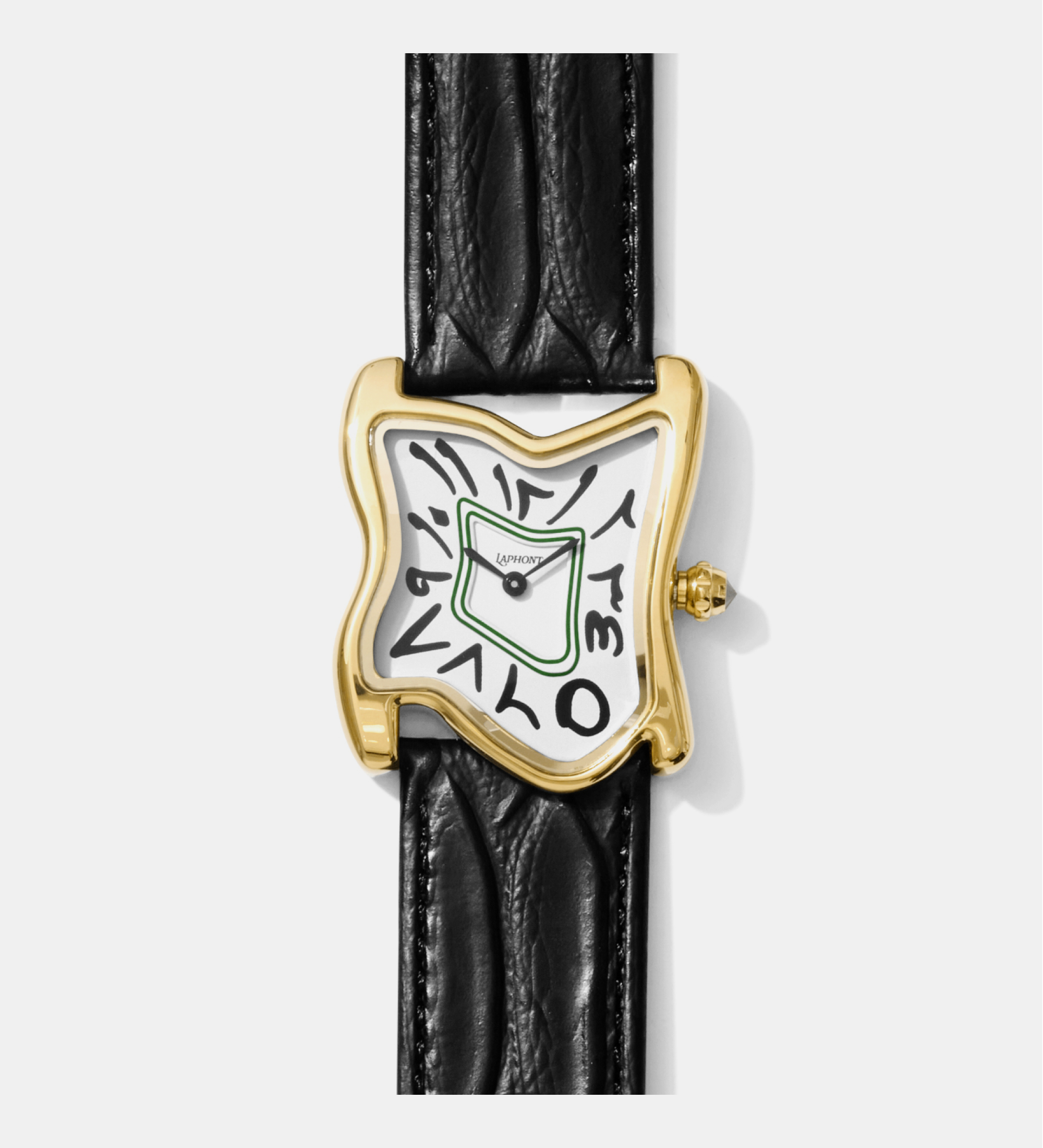 Square Melting Watch Large Gold