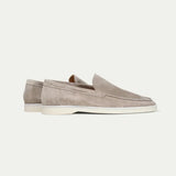 Mocassino Classico in Camoscio Grigio Chiaro