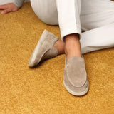 Mocassino Classico in Camoscio Grigio Chiaro