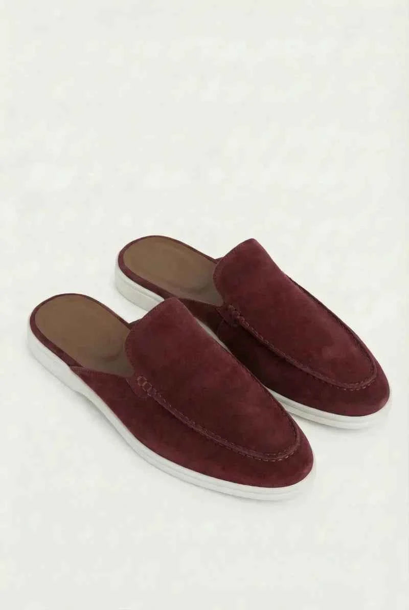 Mule Yacht in Suede Bordeaux