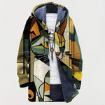 Winifred - Cardigan con Stampa Geometrica di Gatto