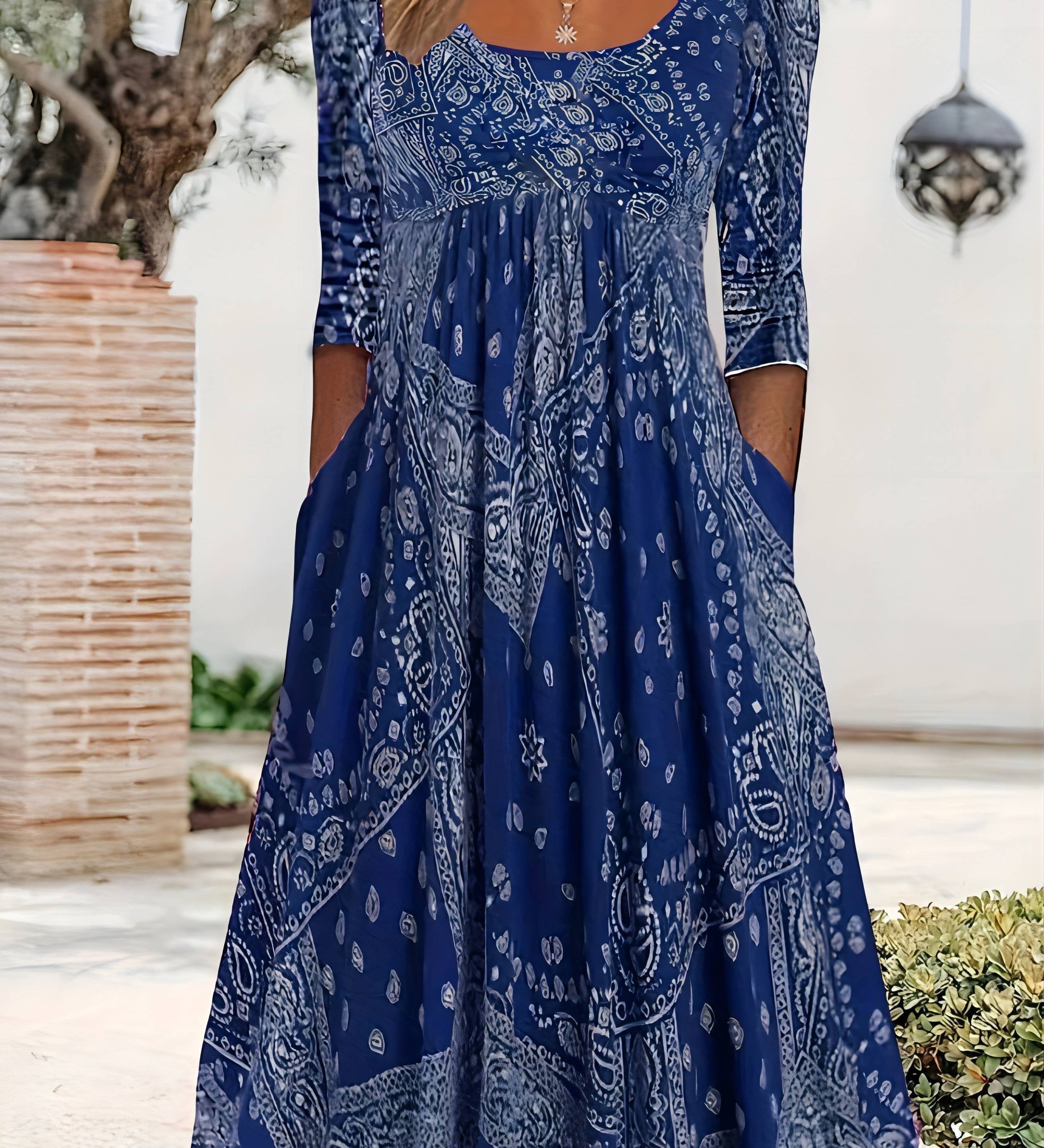 ELOWEN | ABITO MIDI CON MANICHE LUNGHE CASUAL