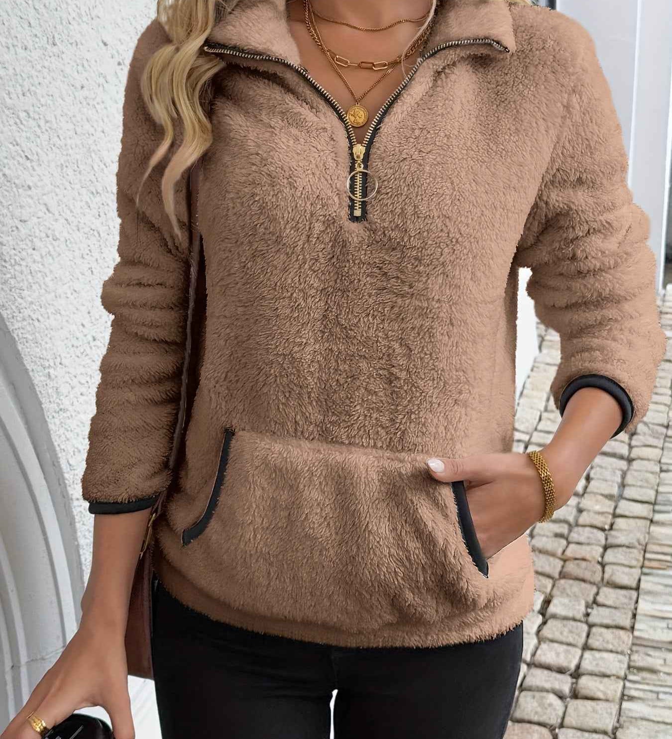 Juliette | Hoodie con zip a metà lunghezza