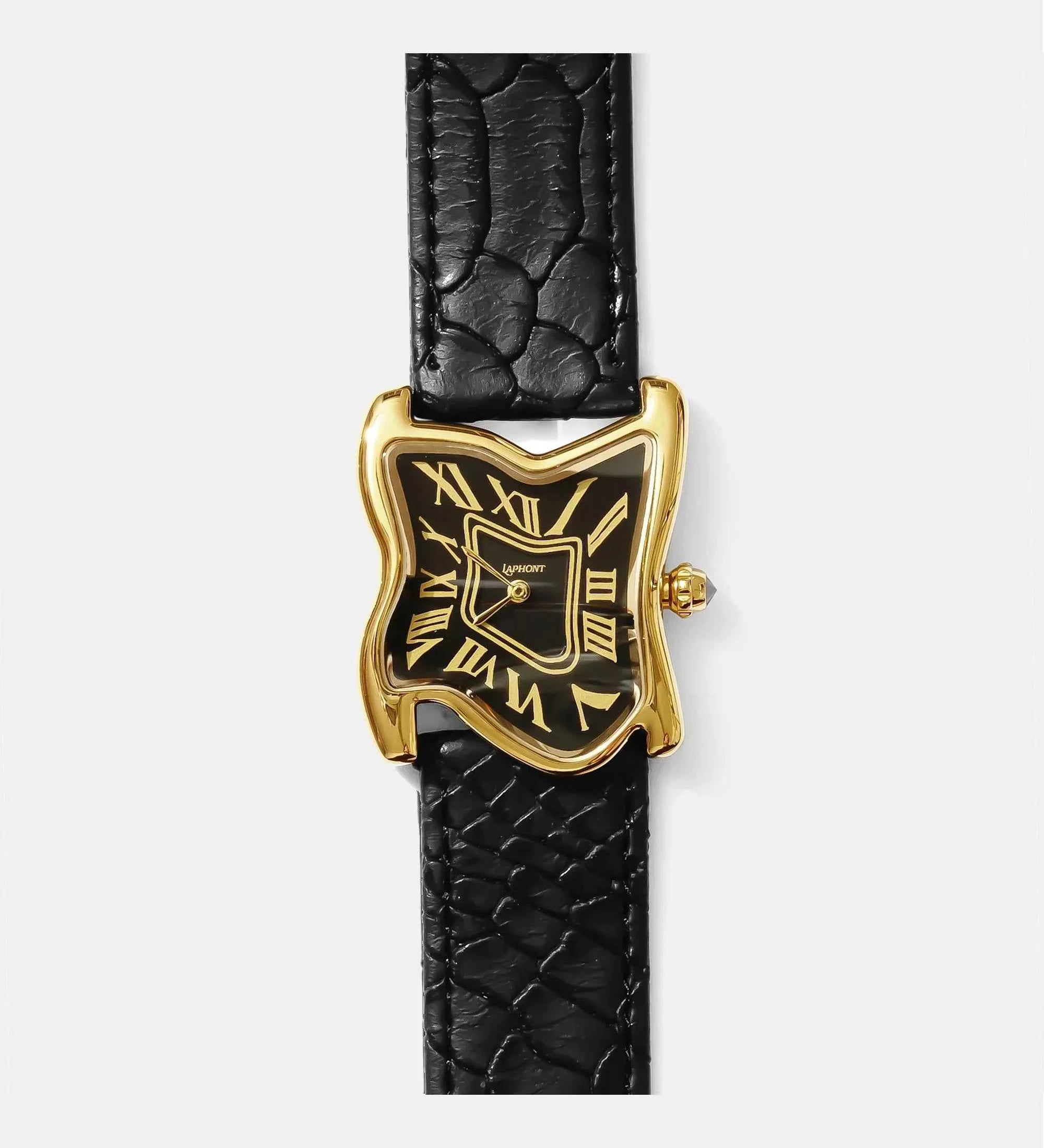 Square Melting Watch Large Gold