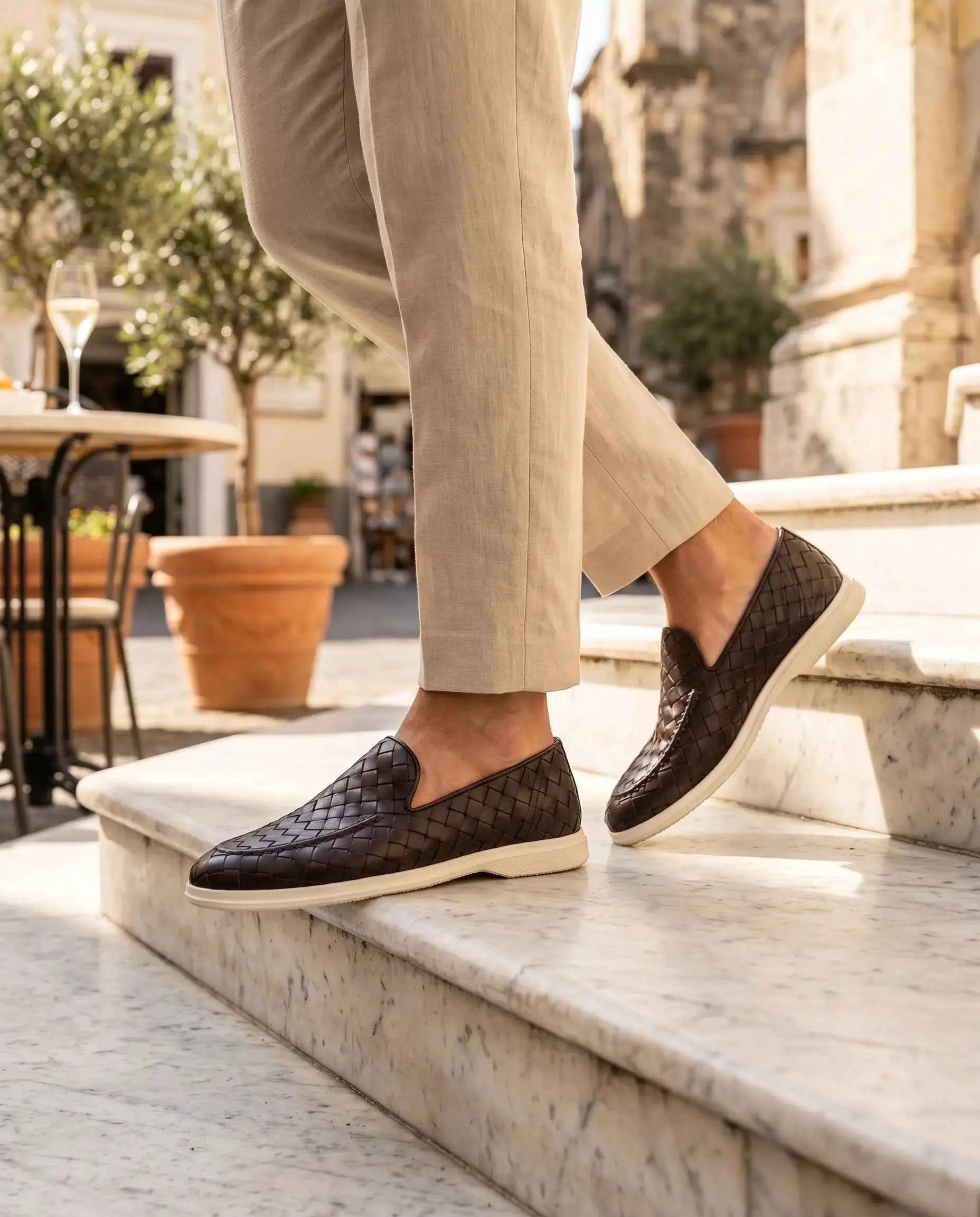Mocassino Intrecciato Sorrento - Marrone