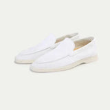 Mocassino Classico in Suede Bianco Perla