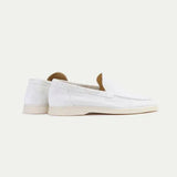 Mocassino Classico in Suede Bianco Perla