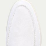 Mocassino Classico in Suede Bianco Perla