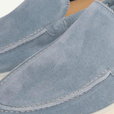 Mocassino Classico in Suède Azzurro Baby