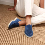 Mocassino Classico in Camoscio Blu Berry