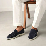 Mocassino Classico in Pelle Scamosciata Blu Navy