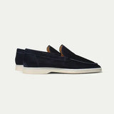 Mocassino Classico in Pelle Scamosciata Blu Navy