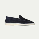 Mocassino Classico in Pelle Scamosciata Blu Navy